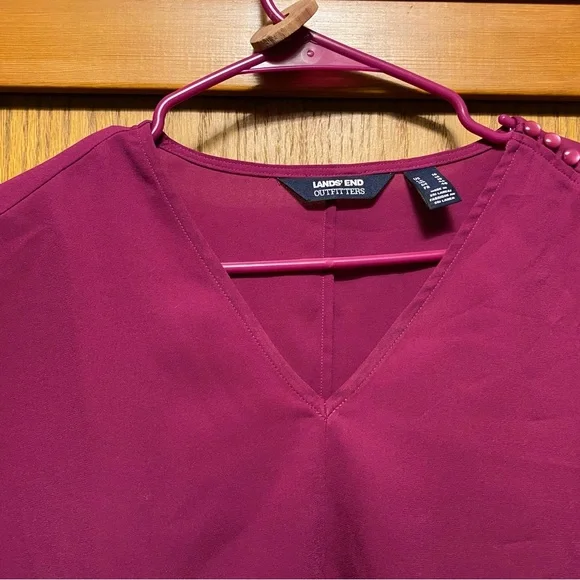Lands End Magenta Blouse - Picture 6 of 7